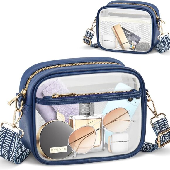 Clear Crossbody Bag, Stadium Approved Clear Purse Bag for Concerts Sports Events - Picture 1 of 9